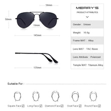 Carica l&#39;immagine nel visualizzatore di Gallery, MERRYS DESIGN Men/Women Classic Pilot HD Polarized Sunglasses Aviation Frame Titanium Memory Alloy Temple UV400 Protection S8153