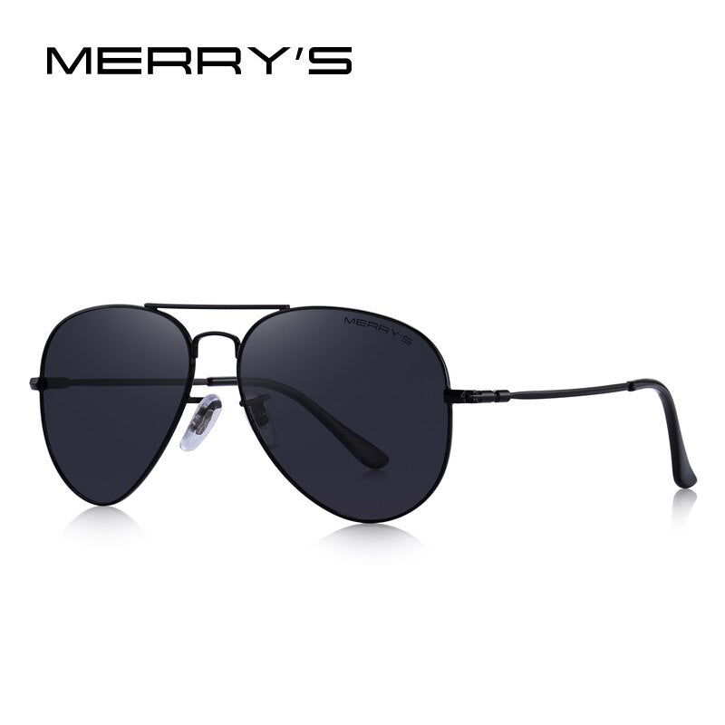 MERRYS DESIGN Men/Women Classic Pilot HD Polarized Sunglasses Aviation Frame Titanium Memory Alloy Temple UV400 Protection S8153