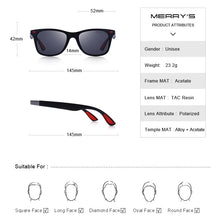 Load image into Gallery viewer, MERRYS DESIGN Men Women Classic Retro Rivet Polarized Sunglasses Lighter Design Square Frame 100% UV Protection S8508