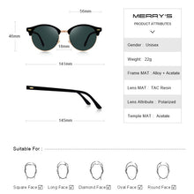 Load image into Gallery viewer, MERRYS DESIGN Men Women Classic Retro Rivet Polarized Sunglasses Unisex Glasses Male Eyewear UV400 Protection S8054N