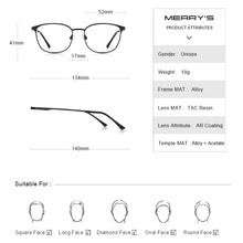 Load image into Gallery viewer, MERRYS DESIGN Men Women Trending Oval Glasses Frame Unisex Myopia Prescription Optical Eyeglasses S2046