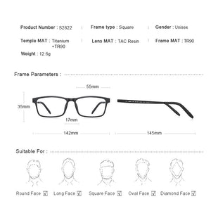 MERRYS DESIGN Pure Titanium Ultra-Light And Comfortable Unisex Eyeglasses Frame For Men Women TR90 Eyewear Optics Frame S2822