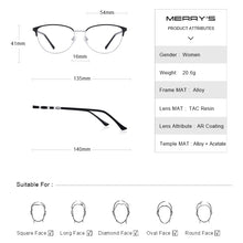Load image into Gallery viewer, MERRYS DESIGN Retro Cat Eye Glasses Frame Women Eyeglasses Prescription Optical Eyewear S2222