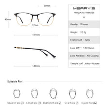 Carica l&#39;immagine nel visualizzatore di Gallery, MERRYS DESIGN Retro Cat Eye Women Glasses Frame Ladies  Trending Eyewear Myopia Prescription Optical Eyeglasses S2113