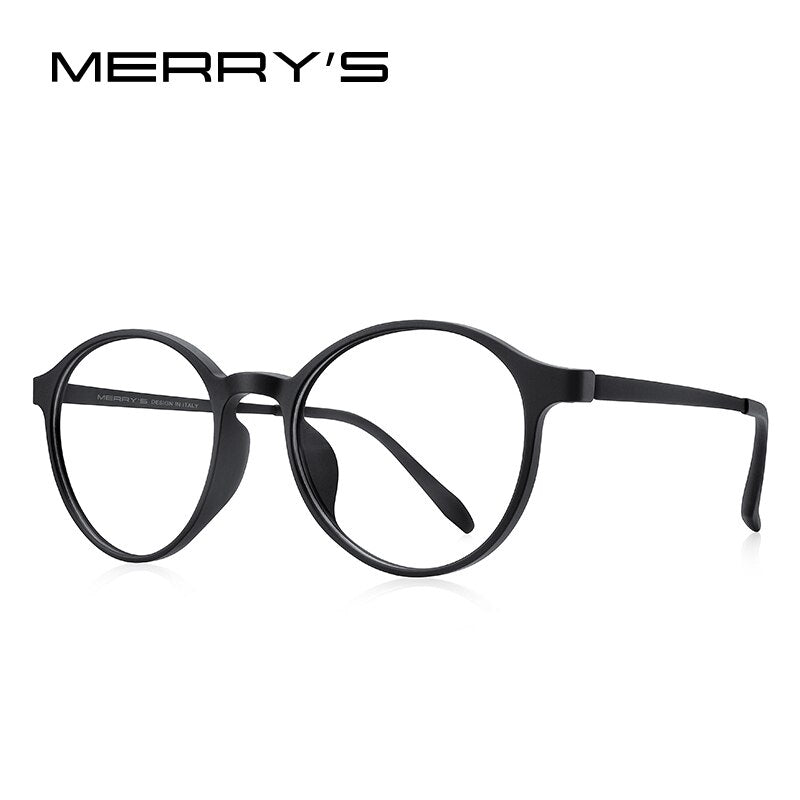 MERRYS DESIGN Retro Round Glasses Frame For Men Women Pure Titanium Ultra-Light And Comfortable TR90 Optics Eyeglasses S2050