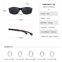Carica l&#39;immagine nel visualizzatore di Gallery, MERRYS DESIGN Square Polarized Sunglasses For Men TR90 Frame Driving Sun Glasses Male Fishing Goggle UV400 S3113