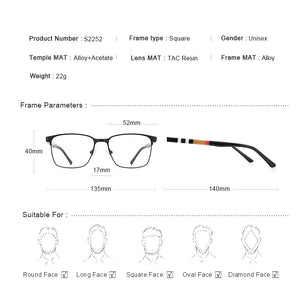 MERRYS DESIGN Titanium Alloy Glasses Frame For Men Women Square Acetate Legs Myopia Prescription Eyeglasses S2252