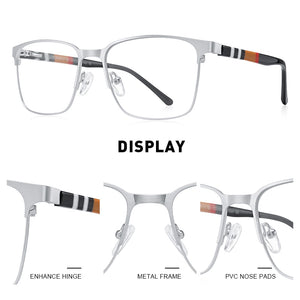 MERRYS DESIGN Titanium Alloy Glasses Frame For Men Women Square Acetate Legs Myopia Prescription Eyeglasses S2252