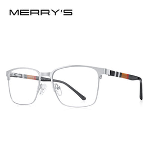 MERRYS DESIGN Titanium Alloy Glasses Frame For Men Women Square Acetate Legs Myopia Prescription Eyeglasses S2252