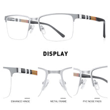 Carica l&#39;immagine nel visualizzatore di Gallery, MERRYS DESIGN Titanium Alloy Glasses Frame For Men Women Half Frame Square Acetate Legs Myopia Prescription Eyeglasses S2250