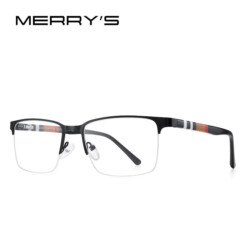MERRYS DESIGN Titanium Alloy Glasses Frame For Men Women Half Frame Square Acetate Legs Myopia Prescription Eyeglasses S2250