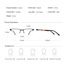 Carica l&#39;immagine nel visualizzatore di Gallery, MERRYS DESIGN Titanium Alloy Glasses Frame For Men Women Half Frame Square Acetate Legs Myopia Prescription Eyeglasses S2250