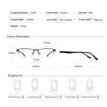 Load image into Gallery viewer, MERRYS DESIGN Titanium Alloy Men Glasses Frame TR90 Legs Myopia Prescription Eyeglasses Half Optical Frame Business Style S2201