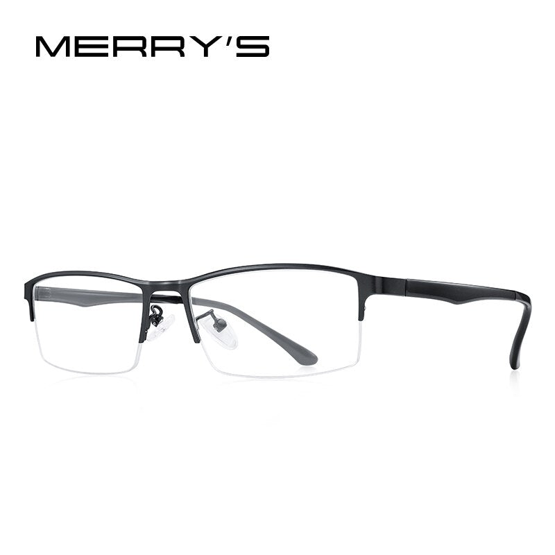 MERRYS DESIGN Titanium Alloy Men Glasses Frame TR90 Legs Myopia Prescription Eyeglasses Half Optical Frame Business Style S2201