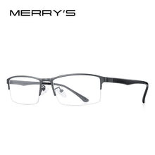 Load image into Gallery viewer, MERRYS DESIGN Titanium Alloy Men Glasses Frame TR90 Legs Myopia Prescription Eyeglasses Half Optical Frame Business Style S2201