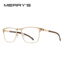 Load image into Gallery viewer, MERRYS DESIGN Titanium Alloy Men Glasses Frames Ultralight Square Myopia Prescription Optical Eyeglasses Antiskid Silicone S2368