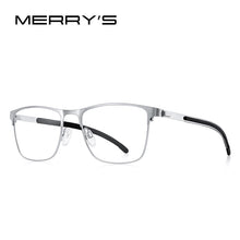 Load image into Gallery viewer, MERRYS DESIGN Titanium Alloy Men Glasses Frames Ultralight Square Myopia Prescription Optical Eyeglasses Antiskid Silicone S2368