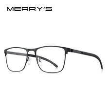 Load image into Gallery viewer, MERRYS DESIGN Titanium Alloy Men Glasses Frames Ultralight Square Myopia Prescription Optical Eyeglasses Antiskid Silicone S2368