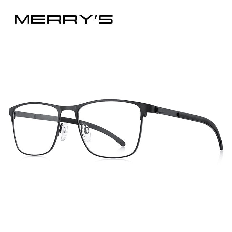 MERRYS DESIGN Titanium Alloy Men Glasses Frames Ultralight Square Myopia Prescription Optical Eyeglasses Antiskid Silicone S2368