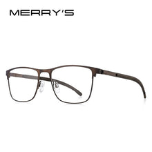 Load image into Gallery viewer, MERRYS DESIGN Titanium Alloy Men Glasses Frames Ultralight Square Myopia Prescription Optical Eyeglasses Antiskid Silicone S2368