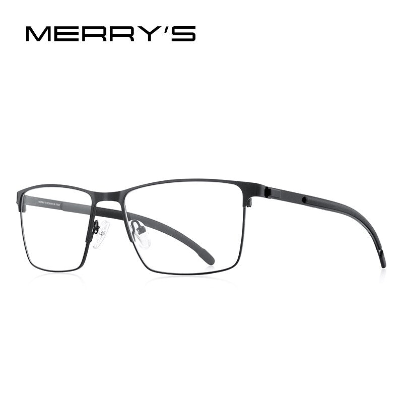 MERRYS DESIGN Lega di Titanio Uomini Vetri Ottici Telaio Ultraleggero Quadrato Miopia Occhiali Da Vista Antiscivolo Silicone S2268 