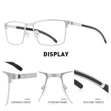 Carica l&#39;immagine nel visualizzatore di Gallery, MERRYS DESIGN Lega di Titanio Uomini Vetri Ottici Telaio Ultraleggero Quadrato Miopia Occhiali Da Vista Antiscivolo Silicone S2268 