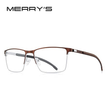 Carica l&#39;immagine nel visualizzatore di Gallery, MERRYS DESIGN Lega di Titanio Uomini Vetri Ottici Telaio Ultraleggero Quadrato Miopia Occhiali Da Vista Antiscivolo Silicone S2268 