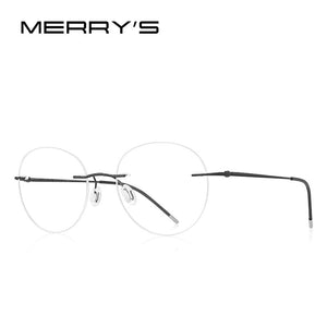 MERRYS DESIGN Montatura per occhiali senza montatura in lega di titanio per uomo Donna Montature da vista rotonde ultraleggere senza cornice Occhiali S2886 