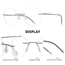 Carica l&#39;immagine nel visualizzatore di Gallery, MERRYS DESIGN Montatura per occhiali senza montatura in lega di titanio per uomo Donna Montature da vista rotonde ultraleggere senza cornice Occhiali S2886 