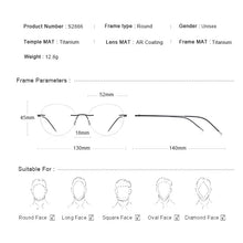 Carica l&#39;immagine nel visualizzatore di Gallery, MERRYS DESIGN Montatura per occhiali senza montatura in lega di titanio per uomo Donna Montature da vista rotonde ultraleggere senza cornice Occhiali S2886 