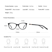 Carica l&#39;immagine nel visualizzatore di Gallery, MERRYS DESIGN Women Acetate Glasses Frame Cat Eye Eyewear Optics Frame  Prescription Glasses Frames Optical Eyewear S2094