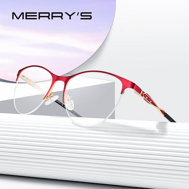 MERRYS DESIGN Women Cat Eye Glasses Frame Ladies Eyeglasses Retro Half Frame Myopia Prescription Optical Eyewear S2142