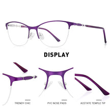 Load image into Gallery viewer, MERRYS DESIGN Women Cat Eye Glasses Half Frame Ladies Trending Eyewear Myopia Prescription Optical Eyeglasses S2007