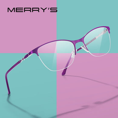 MERRYS DESIGN Women Cat Eye Glasses Half Frame Ladies Trending Eyewear Myopia Prescription Optical Eyeglasses S2007
