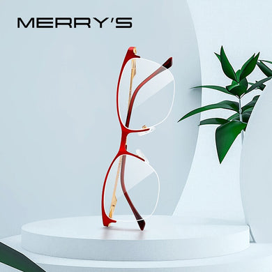 MERRYS DESIGN Women Cat Eye Glasses Half Frame Ladies Trending Eyewear Myopia Prescription Optical Glasses S2006
