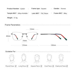 MERRYS DESIGN Women Classic Retro Glasses Frame Ultralight Titanium Alloy Glasses Myopia Prescription Eyeglasses S2401