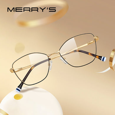 MERRYS DESIGN Women Classic Retro Glasses Frame Ultralight Titanium Alloy Glasses Myopia Prescription Eyeglasses S2604