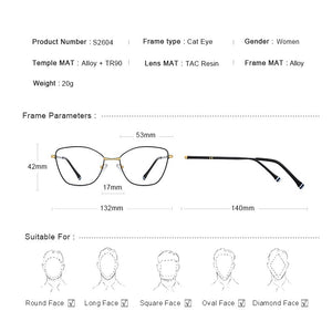 MERRYS DESIGN Women Classic Retro Glasses Frame Ultralight Titanium Alloy Glasses Myopia Prescription Eyeglasses S2604