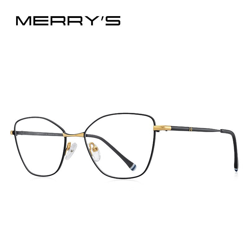 MERRYS DESIGN Women Classic Retro Glasses Frame Ultralight Titanium Alloy Glasses Myopia Prescription Eyeglasses S2604