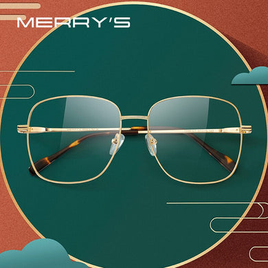 MERRYS DESIGN Women Classic Titanium Alloy Retro Oversized Glasses Frames  Frame Eyeglasses Ultralight Frame S2156