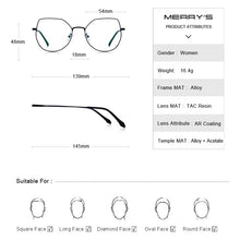 Carica l&#39;immagine nel visualizzatore di Gallery, MERRYS DESIGN Women Blue Light Blocking Optical Frames Ultralight Cat Eye Myopia Prescription Eyeglasses S2025