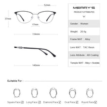 Load image into Gallery viewer, MERRYS DESIGN Women Cat Eye Glasses Frame Retro Eyeglasses Myopia Prescription Optical Eyewear S2117