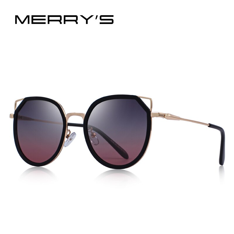 MERRYS DESIGN Women Cat Eye Polarized Sunglasses Gradient Lens Metal Temple 100% UV Protection S6176