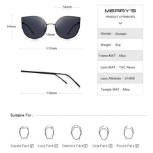 Carica l&#39;immagine nel visualizzatore di Gallery, MERRYS DESIGN Women Cat Eye Sunglasses Rimless Frames Ladies  Brand Trending Sun glasses UV400 Protection S8099N