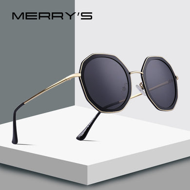MERRYS DESIGN Women Polarized Sunglasses Polygon Frame Metal Temple UV400 Protection S6228