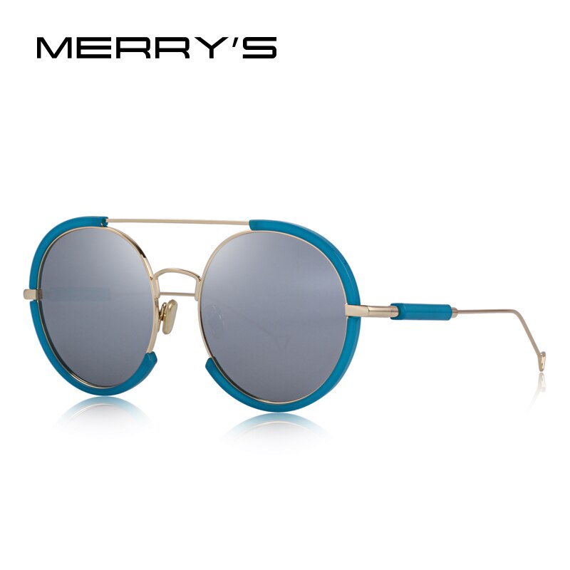 MERRYS DESIGN Women Round Sunglasses Twin-Beams Frame Sun Glasses Metal Temple 100% UV Protection S6301