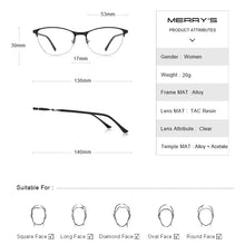 Carica l&#39;immagine nel visualizzatore di Gallery, MERRYS DESIGN Women Trending Cat Eye Glasses Full Frame Ladies Myopia Eyewear Prescription Optical Eyeglasses S2108