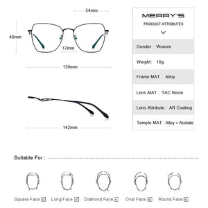 MERRYS DESIGN Women Trending Glasses Frame Ladies Myopia Prescription Optical Eyeglasses S2023