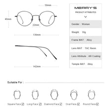 Load image into Gallery viewer, MERRYS DESIGN Women Trending Round Glasses Frames Ladies Myopia Eyewear Prescription Optical Eyeglasses S8112N