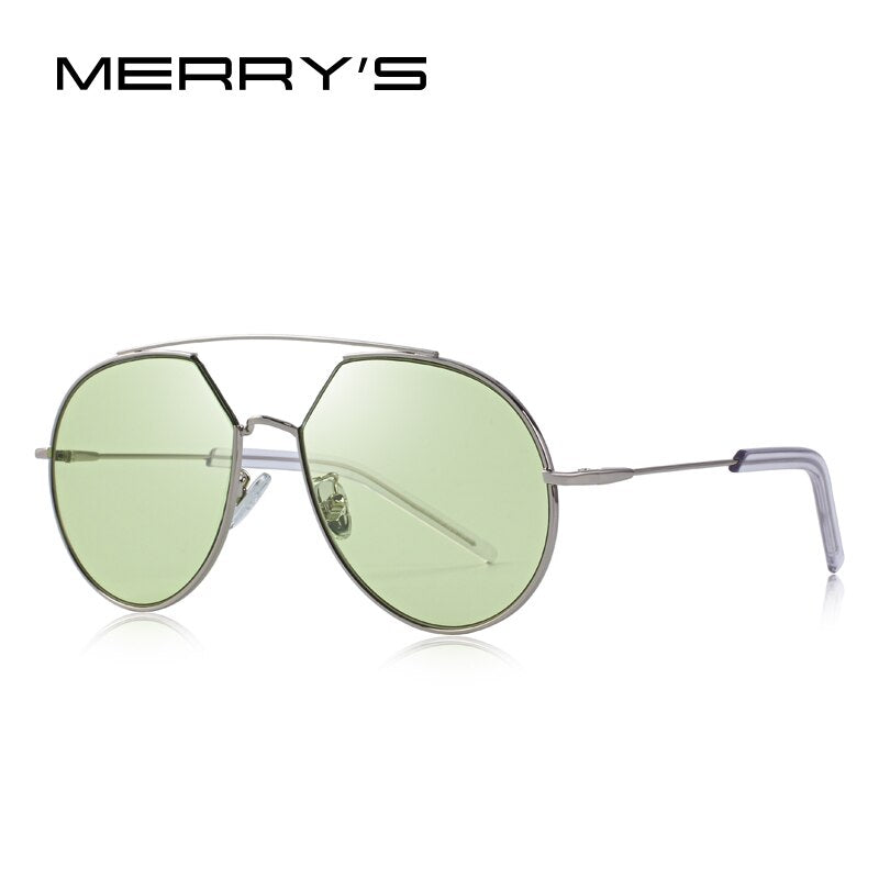 MERRYS DESIGN Donna Twin-Beams Occhiali da sole Pilot Frame Occhiali da sole Tempio in metallo Protezione UV al 100% S6368 
